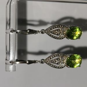 Peridot earrings 925 sterling silver